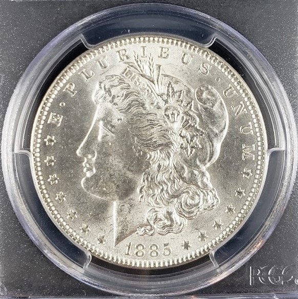 1885 Morgan Silver Dollar PCGS MS62