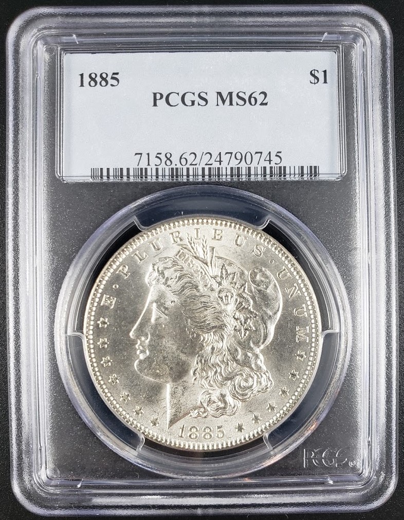 1885 Morgan Silver Dollar PCGS MS62 - Image 2