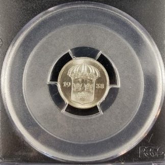 1938-G Sweden 10 Ore - PCGS MS65