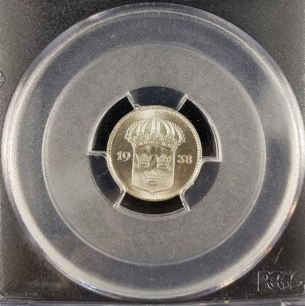 1938-G Sweden 10 Ore - PCGS MS65