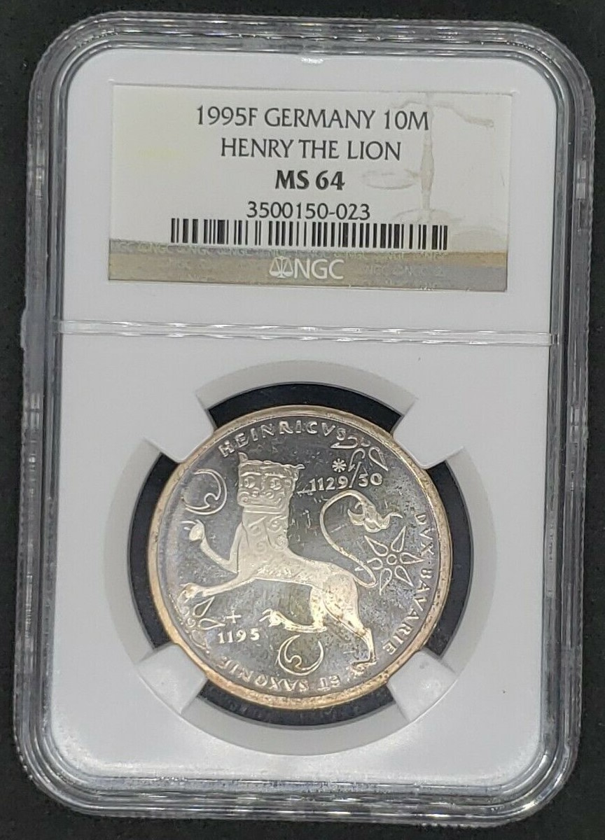 GERMANY 10 Marks 1995F - Silver - Death of Henry the Lion - NGC MS 64 - Image 3