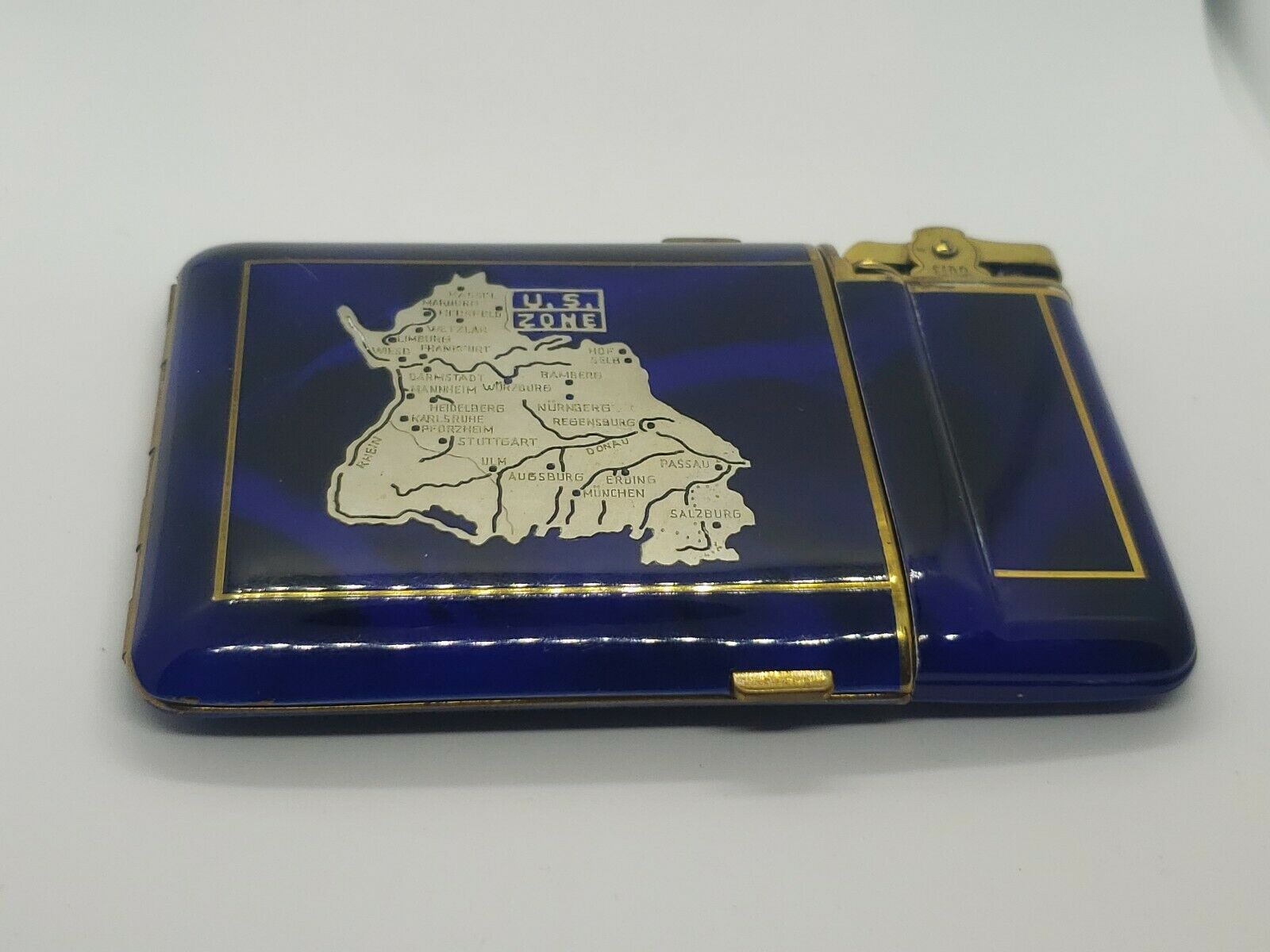 WWII Cigarette Case & Lighter: U.S. Zone / Germany
