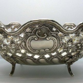 Sterling Silver Repousse Footed Bowl