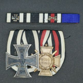 WWI German Iron Cross & Honour Cross Medal Bar with Swords And Ribbon