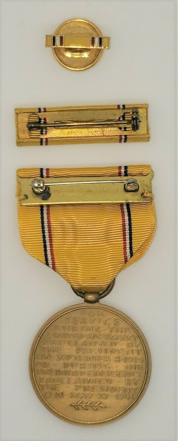 WWII American Defense Medal - Slot Brooch in Original Box - Image 3