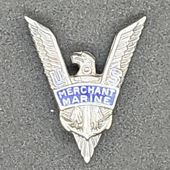 WWII Merchant Marine Victory Pin in Sterling Silver