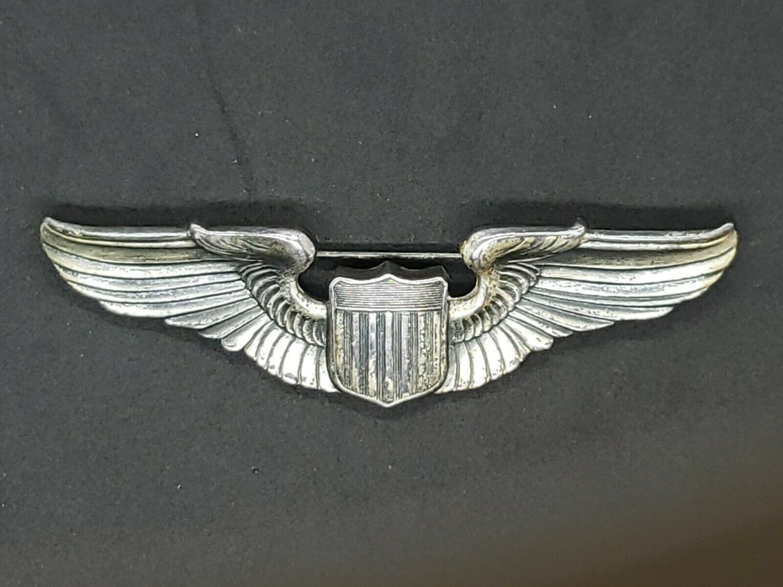 WWII U.S. Army Air Force Pilot Wings – 3″ Sterling Pinback - Image 2