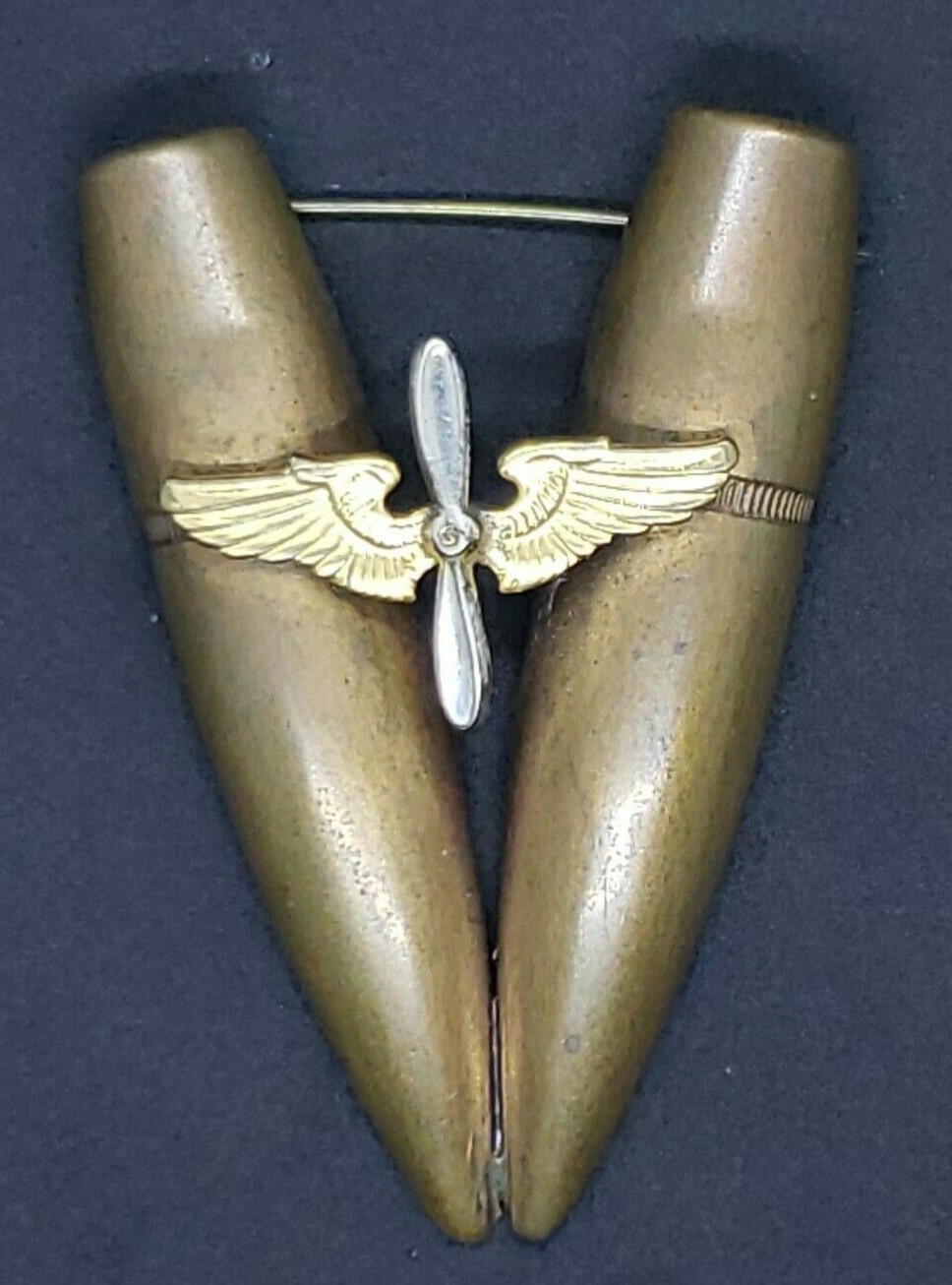 WWII Trench Art Victory Pin - Image 2