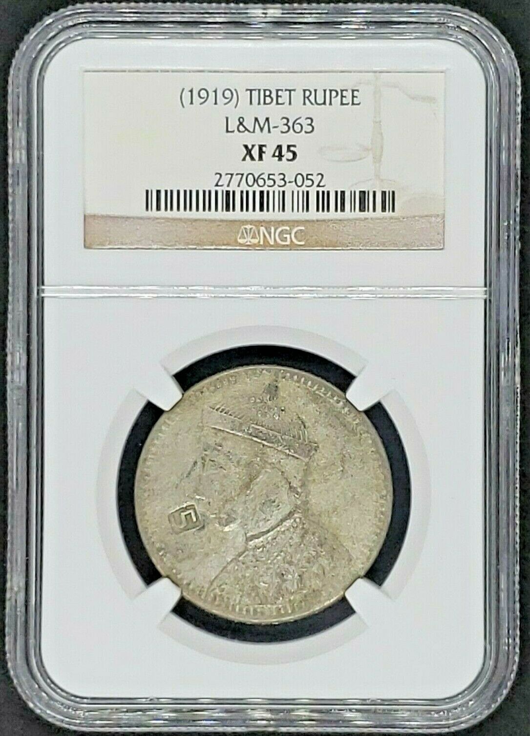 Tibet China (1919) L&M-363 Silver Rupee - Image 2