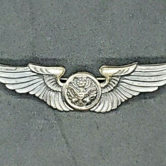 WWII US ARMY AIR CORPS CREW WINGS STERLING 2” AVIATION BADGE PIN-BACK